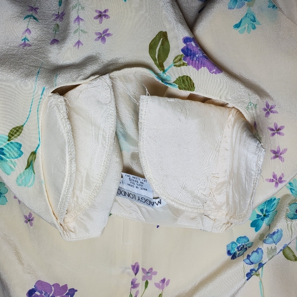 VINTAGE Silk Floral Tea Dress Size 12 - Picture 10 of 12